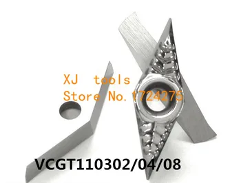 10stk VCGT110302/VCGT110304/VCGT110308 Dreje hårdmetal Aluminium skær,Kniv for SVJCR/SVVCN Indehaveren,der er Egnet til Aluminium