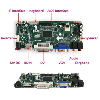 VGA+DVI-skærmen drive en yrelse kort M. NT68676 1366*768 40Pin LVDS Passer LTN156AT03/LTN156AT09/LTN160AT06 skærmen DIY kit LED 60Hz