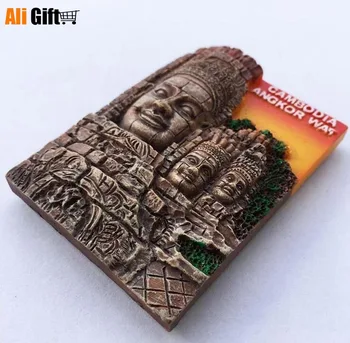 Cambodja 1 Stk Søde Bayon Siem Reap, Angkor Wat Buddha køleskabsmagneter Souvenir-3D Harpiks Køleskab Magnet Klistermærker Håndværk Gaver