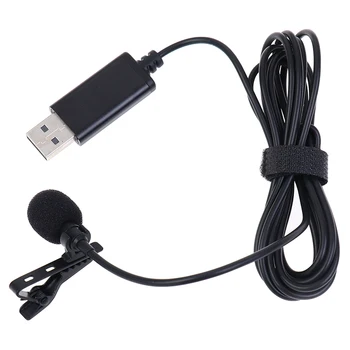 Bærbare Mini-USB-Mikrofon 2m Revers Lavalier Mikrofon Clip-on Knaphul Mikrofon