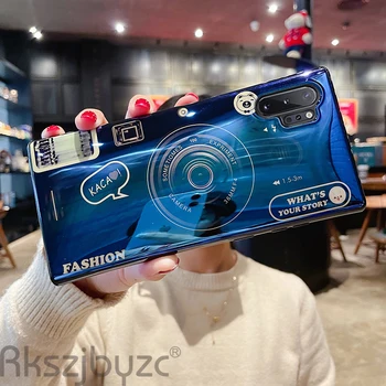 3D-Kamera Blå Lys Mobiltelefon Sag For Xiaomi Redmi Note 9 Pro Max antal 9S 10X 5G 8T 9 8 8 7 7A Silicium Bløde Telefon-etui Med Holder