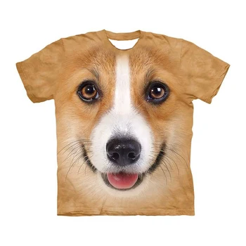 Nyeste Dog face t-shirt 3d-t-shirt til Mænd t-shirt kvinder Tee Trykt kortærmet Top Camiseta O-neck Tee Streetwear Drop Skib