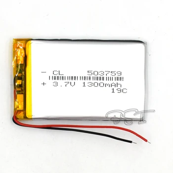 Genopladeligt Li-Polymer Lithium Batteri 3,7 V 503759 1300mAh Batteri Med PMC For Legetøj, MP3-MP4, GPS-Højttaler LED Lys Kamera