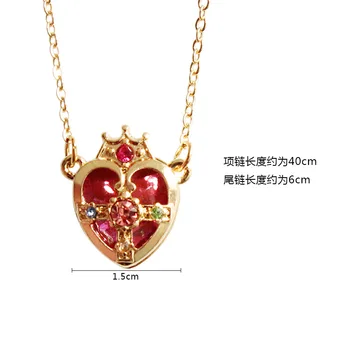 Gratis shippng 10stk/masse mode smykker tilbehør metal star sailor moon hjertet crown halskæde