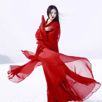 Gamle Kinesiske Kostume Kvinder Tøj Traditionelle Hanfu Tang-Dynastiet Dans Kostumer Folk Fairy Dress Red Udstyr DNV11416