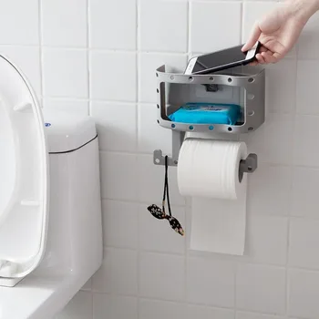 Kreative Køkken Problemfri Roll Stå Badeværelse Punch-Gratis Toilet Papir Rack Væv Holder Køkken Opbevaring