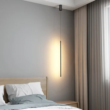 Sort Moderne LED-Vedhæng lys til Soveværelse natbord stuen Bar Sengen Minimalistisk Hængende Pendel lampe Ac110-220V