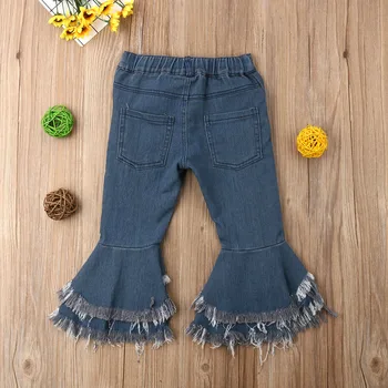 Mode Toddler Girls Lange Denim Bukser Flare Bukser Boot Cut Jeans Alder 2 3 4 6 7 T