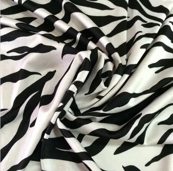 Zebra print stof bløde udskrivning polyester satin klud zebra mønster, stof materiale