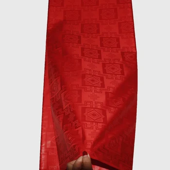 Nye Ankomst Guinea Brocade Fabric Rød Bazin Riche Getzners Kvalitet 2020 Afrikanske 100 Bomuld Jacquard Stof Top FEITEX Tissu