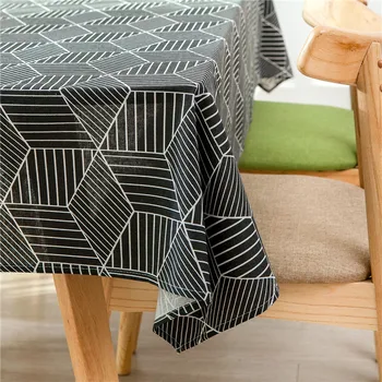 Byetee Moderne Bomuld, Linned Dug Geometriske Dug For Køkken Hjem Tekstil Spisebord Dække Rektangulære Borde