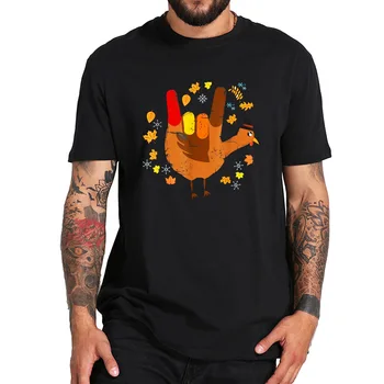 Thanksgiving Tyrkiet T-Shirt American Sign Language jeg Elsker Dig TShirt OS Size EU-Størrelse Ren Bomuld Rund Hals Komfortable Toppe