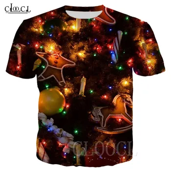 Mode Glædelig Jul Neon T-shirts til Mænd/Kvinder Tee Shirt, Sportstøj Afslappet Jul 3D-T-Shirt Til Piger Drenge Oversize Tshirt