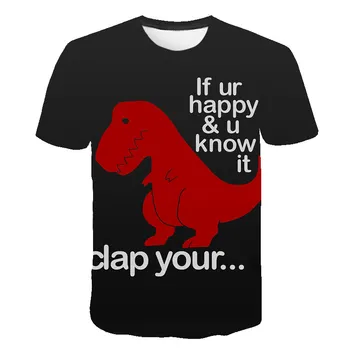 Dinosaur Drenge T-Shirt, Børn Tøj Animationsfilm i 3D design tegnefilm Børne T-shirt Dreng fashion, Afslappet Søde pige tøj Streetwear Toppe