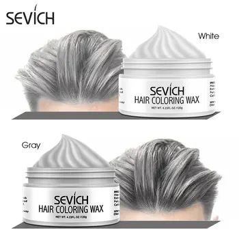 Midlertidig hårfarve voks mænd diy mudder engangs-Molding Paste Farve creme hair gel til hår farve styling sølv grå