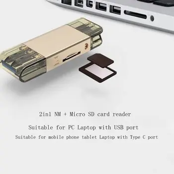 1 PC 2in1 USB 3.0 Type C til Micro SD-TF Memory Card Reader for Huawei NM Nano-Kort