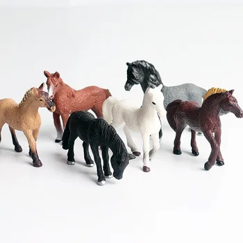 6stk/set Lille Hest, Dyr, Figur Collectible Legetøj Wild Animal Cognition Action Figurer, Simulering Dyr Legetøj