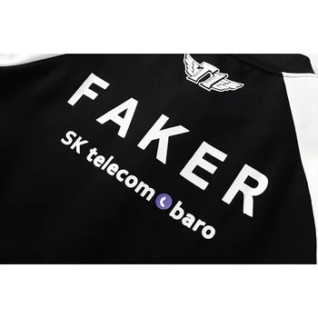 Broderi Type!!! SK telecom T1 LPL 2019 forårssæsonen Jakke LOL skt t1 jakke Faker Uniform SKT Jersey S9 2019 LCK Sommer