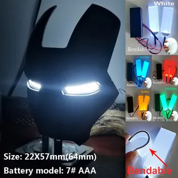 22X57mm Halloween Maske DIY Fleksibel Bøjelig LED Lys Øjne Kits til Cosplay Hjelm Øje Prop Tilbehør AAA-Batteri #2