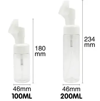 100 ML/200ML skummende skumfrembringer pumpe-flaske med silicium rensebørste facial cleanser flaske tomme genpåfyldelige flydende sæbe dispenser