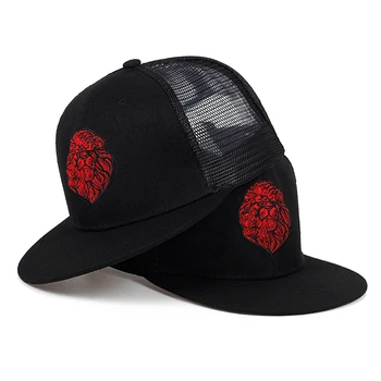 Original sort baseball caps for drenge piger sommer, sol hatte broderi lion mesh snapbacks hip hop knogle trucker hat