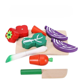 Simulering Køkken Foregive Toy Skæring Af Frugt, Grøntsager Sæt Træ-Klassiske Spil Montessori Pædagogisk Legetøj For Børn Gave