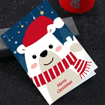 10stk/Masse Glædelig Jul Lykønskningskort Nye År Postkort, Gavekort Xmas Party Christmas Tree Dekoration