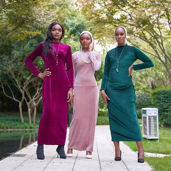 Dubai Abaya Tyrkiet Hijab Muslimske Velvet Maxi Kjole Islam Tøj Kjoler Til Kvinder Robe Femme Musulman Vestidos Largos Kaftan