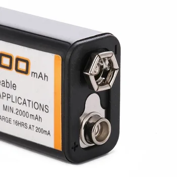 Nye 2000mAh 9v NiMH genopladeligt 9V NiMH batteri til toy bil fjernbetjening trådløs mikrofon