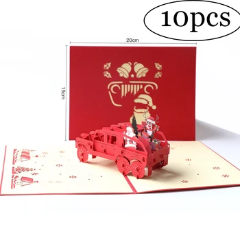 Glædelig Christma kort 10 stk 3D laser papir, der Elsker pop up kort med tom kuvert invitationer hilsen håndlavet invitation