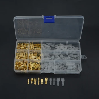 270PCS/max Guld Isoleret Ledning Stik til Elektrisk Ledning Crimp Terminaler 2.8 4.8 6.3 mm Spade Stik Sortiment Kit