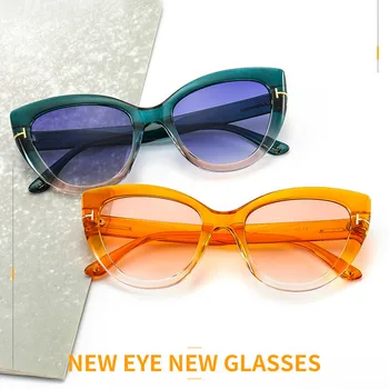 SHAUNA Mode-Cat Eye Solbriller Kvinder Gradient Nuancer Retro Optiske Briller Rammer