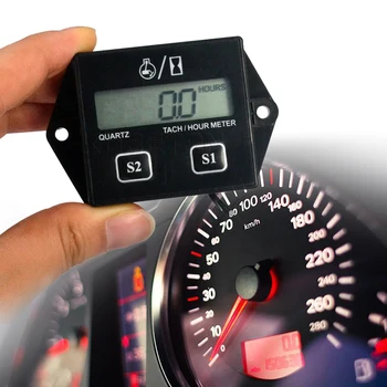 Digital EngineTachometer timetæller Tach Måle Induktiv RPM LCD-Vandtæt Til 2 Og 4 Takts Benzin Motorcykel Snescooter Både