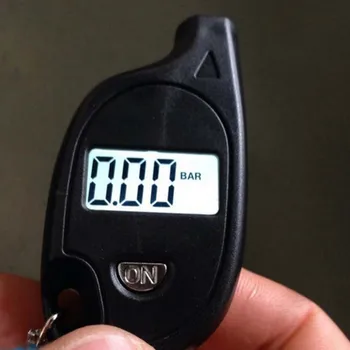 5-100 PSI BAR Mini-LCD-Digital Dæk Dæk Nøglering Luft manometer Til Bilen Auto Motorcykel