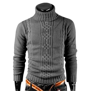 Vinter Varm Turtleneck Sweater Mænd Vintage Tricot Trække Homme Casual Pullovere Mandlige Outwear Slank Strikket Sweater Solid Jumper