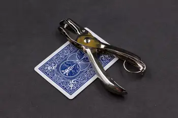 FLYTTER HUL på TVÆRS af ET KORT Hul Punch card Bevæger sig Hole Card Hule Overførsel magiske tricks rekvisitter gimmicks med Punch Flytte