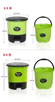 1PC 5.5 L 8.5 L Kreative Dejlig Stor Husholdningsaffald Køkken Toilet Affaldsspande Plast Pedal Skraldespand med låg KP 001