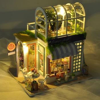 Cutebee DIY Dukkehus i Træ dukkehuse Miniature Dukkehus Møbler Kit Legetøj til børn Nye År Julegave Tilfælde TD41
