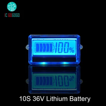 10S Vandtæt TH01 LCD-36V Lithium Batteri Kapacitet Indikator Lipo li-ion Resterende Strøm Tester Ciffer Meter 10 Celler Blå