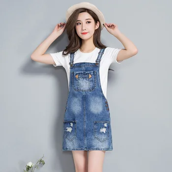 Denim Sundress Jeans Kjole Rød Denim Kjole Kvinders Plus Size Sommeren Afslappet Mini Kjoler Ropa Mujer 2019 Koreanske Robe Femme Tøj