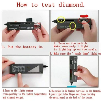 Dropship Smykker Diamant Tool Kit : Bærbar Diamant Tester 60X Belyst Lup Diamant Tester Audio LED lampAccessories værktøj