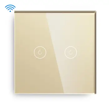 BEFTERKOMMERE Wifi 2Gang Smart tænde Lys Touch Sensor Switch Trådløs kontakt på Væggen Hvid Sort Gyldne Støtte Tuya Google Smart
