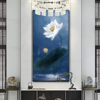 Hånd-Malet Abstrakt lotus Art Olie Maleri På Lærred Væg Kunst Rammeløse Billede Dekoration Til Live Home Decor Gave