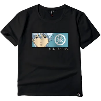 Anime Gintama Sommeren Trykt Toppe Camiseta Mænd O-Neck T-shirt i Åndbar Kausale Unisex t-shirt t-Shirt