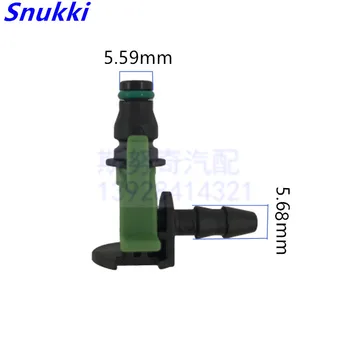 Lille størrelse diesel injector returløb plast grøn/sort farve plast stik 5pcs en masse