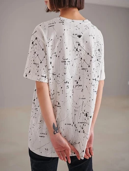 Big-navn sommeren kvinders bomuld 3D-print mode T-shirt 2020New kvinder kort-langærmet løs, tætsiddende bluse pullover XL