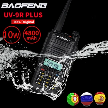Salg! High Power 10W Baofeng UV-9R Plus Walkie Talkie IP67 Vandtæt Dual Band FM HF Transceiver 10 km Skinke Radio Transmitter