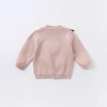DBM14516-1 dave bella efteråret søde baby girls ruched strikket sweater kids fashion pullover lille barn boutique-toppe