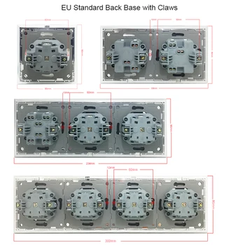 EU ' s DIY Sort Krystal Glas Push Button Reset Gardin USB-Cat 6 EU-fransk Skifte Socket Runde Tilbage Wallpad L6 Passe EU-Box