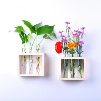 Enkle Nordiske Glas blomstervaser Rør Flaske Hydroponiske Terrarium Container Indehaveren dekoration til Soveværelse, Stue, boligindretning